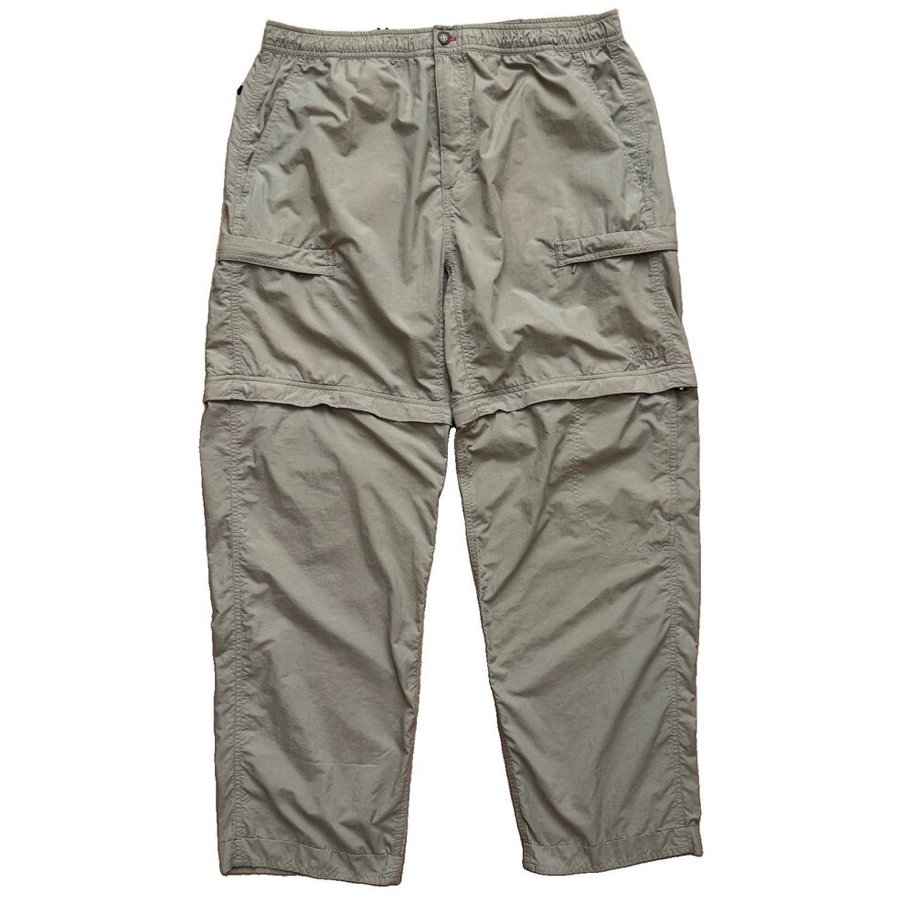 The North Face Convertible Pants Shorts Performance Hiking Mens L Khaki Outdoor
